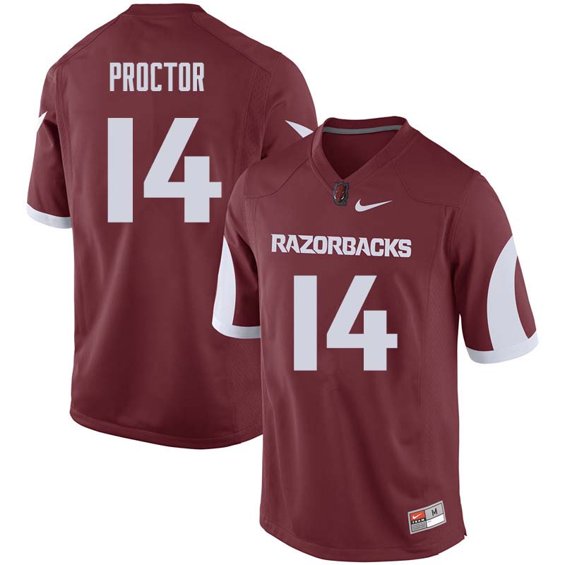 Men #14 Carson Proctor Arkansas Razorback College Football Jerseys Sale-Cardinal